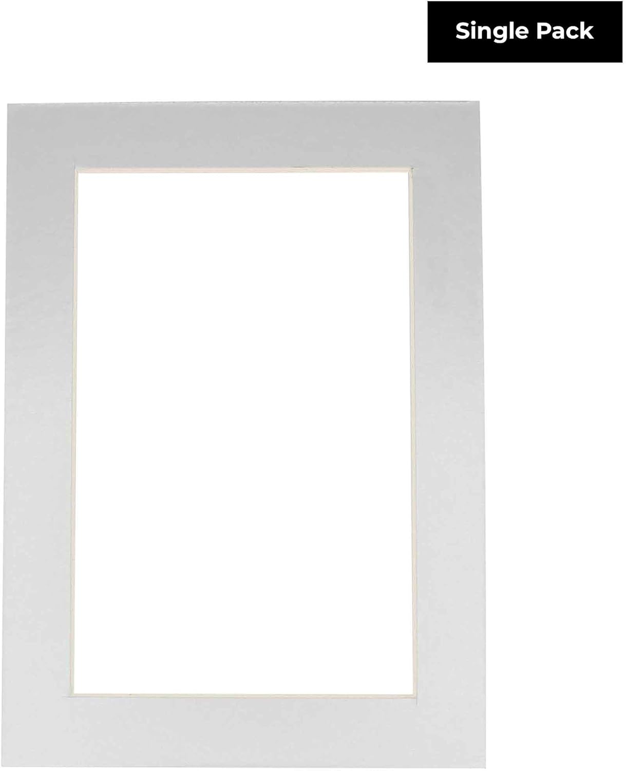 8.5x11 Mat Bevel Cut for 7x9 Photos - Acid Free Metallic Silver Precut Matboard with Backing Board and Crystal Clear, Self Seal Photo Mat Bag - for Pictures, Photos, Framing - 4-ply Thickness