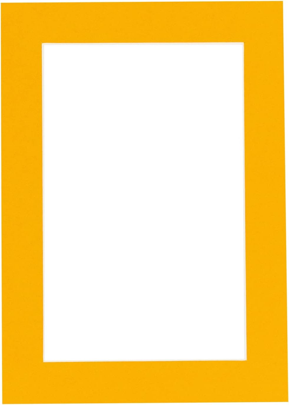 Pack of TEN 8x10 Mats Bevel Cut for 6x8 Photos - Acid Free Golden Orange Precut Matboards For Pictures, Photos, Framing - 4-ply Thickness