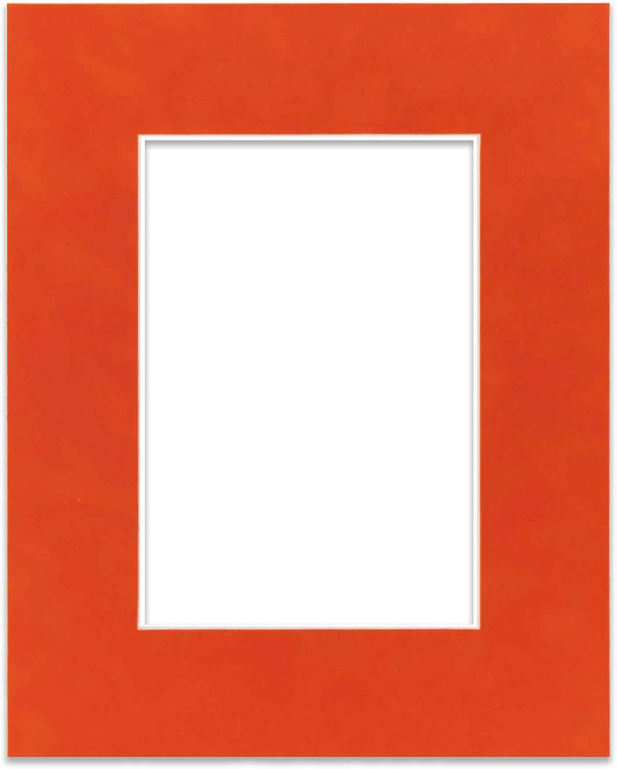 11x14 Mat Bevel Cut for 8.5x11 Photos - Acid Free Orange Suede Precut Matboard With Backing Board and Crystal Clear, Self Seal Mat Bag - For Pictures, Framing - 4-ply Thickness