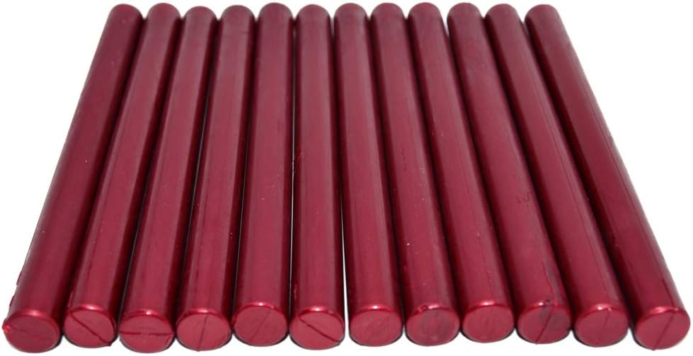 Sealing Wax Rod Sparkles Blood Red for Large Size Glue Gun - Pack of 12