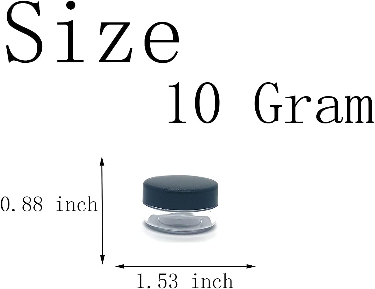 30 Pcs Sample Containers, 10 Gram Mini Sample Jars for Cosmetic, Eye shadow, Black Lid