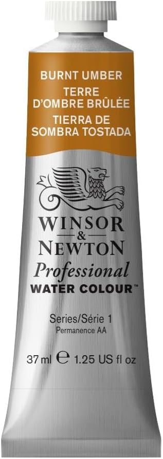 Winsor & Newton Professional Watercolor, 37ml (1.25-oz) Tube, Burnt Umber