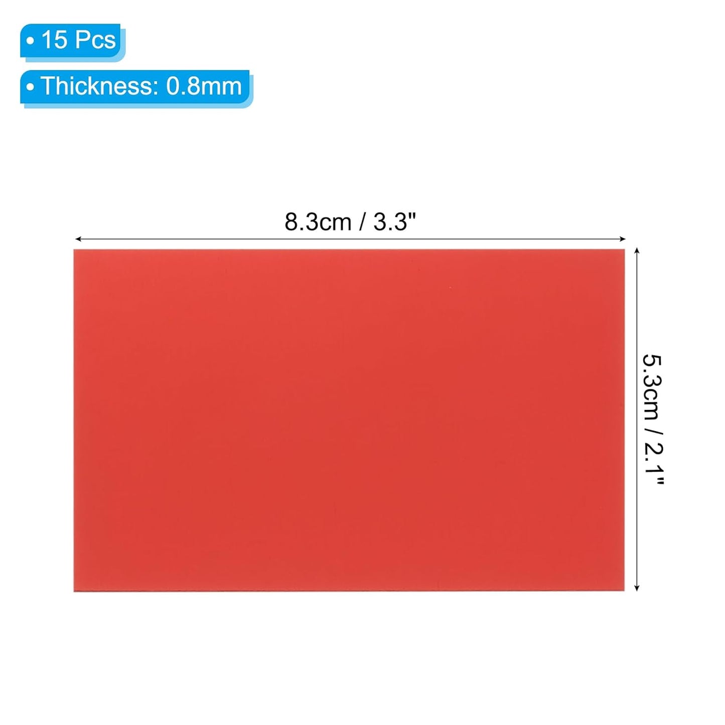 PATIKIL 2.1x3.3 Inch Anodized Aluminum Sheet Metal, 15Pcs Laser Plates Engraving Blanks 0.5MM Thin Rectangle for Crafting DIY House Laser Engraving, Red