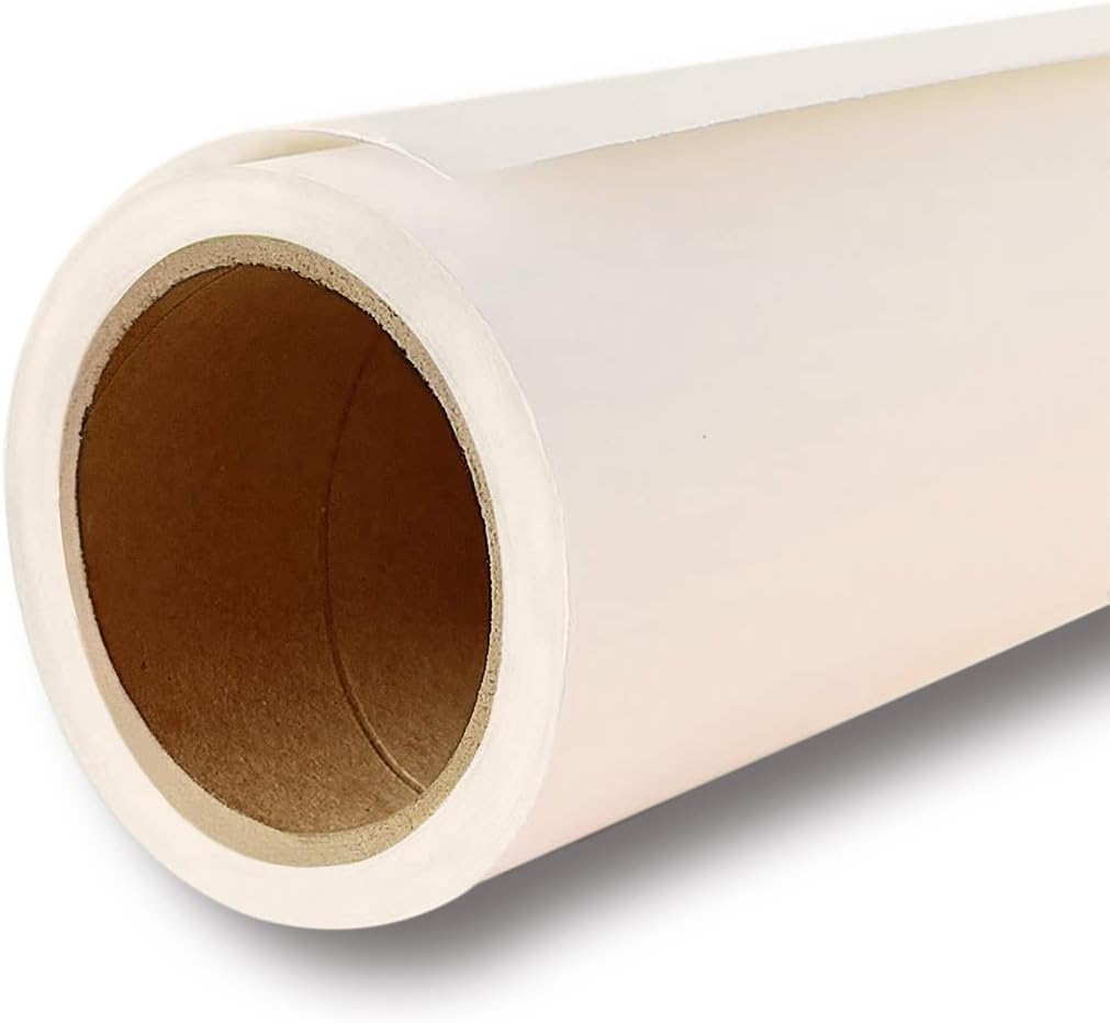 Yizhily Seamless Photogrphy Background Paper, Paper Backdrop Roll for Photoshoot, 53" x16', Ivorine, Egg Nog