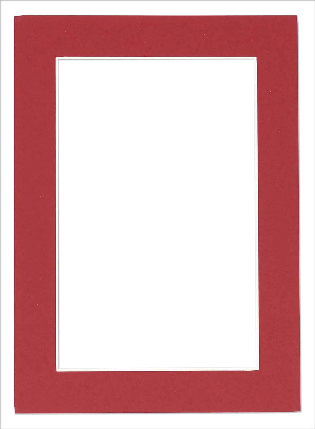 Pack of 25 Acid Free 8x10 Mats Bevel Cut for 5.5x8.5 Photos - Deep Red Precut Matboards With Backing Boards and Clear Photo Mat Bags For Pictures, Photos, Framing - 4-ply Thickness