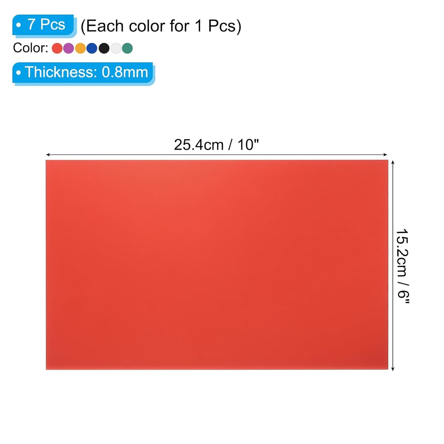 PATIKIL 6x10 Inch Anodized Aluminum Sheet Metal, 7Pcs Laser Plates Engraving Blanks 0.5MM Thin Rectangle for Crafting DIY House Laser Engraving, Silver/Black/Blue/Green/Yellow/Red/Purple