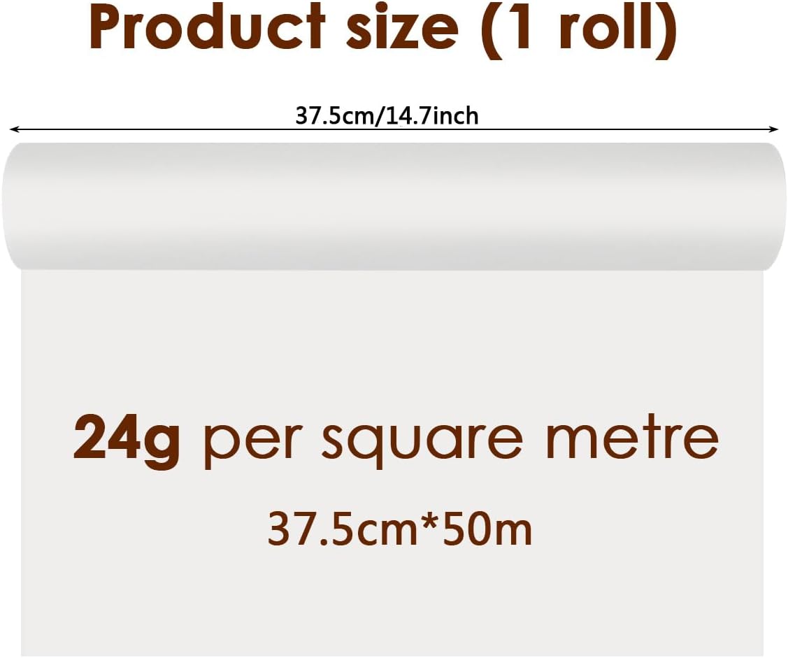 TIMESETL Tracing Paper Roll 14.7in x 55yd Trace Paper White Tracing Paper for Drawing Translucent Trace Paper Roll for Sewing Pattern Paper for Trace, Drawing, Sketch, Craft