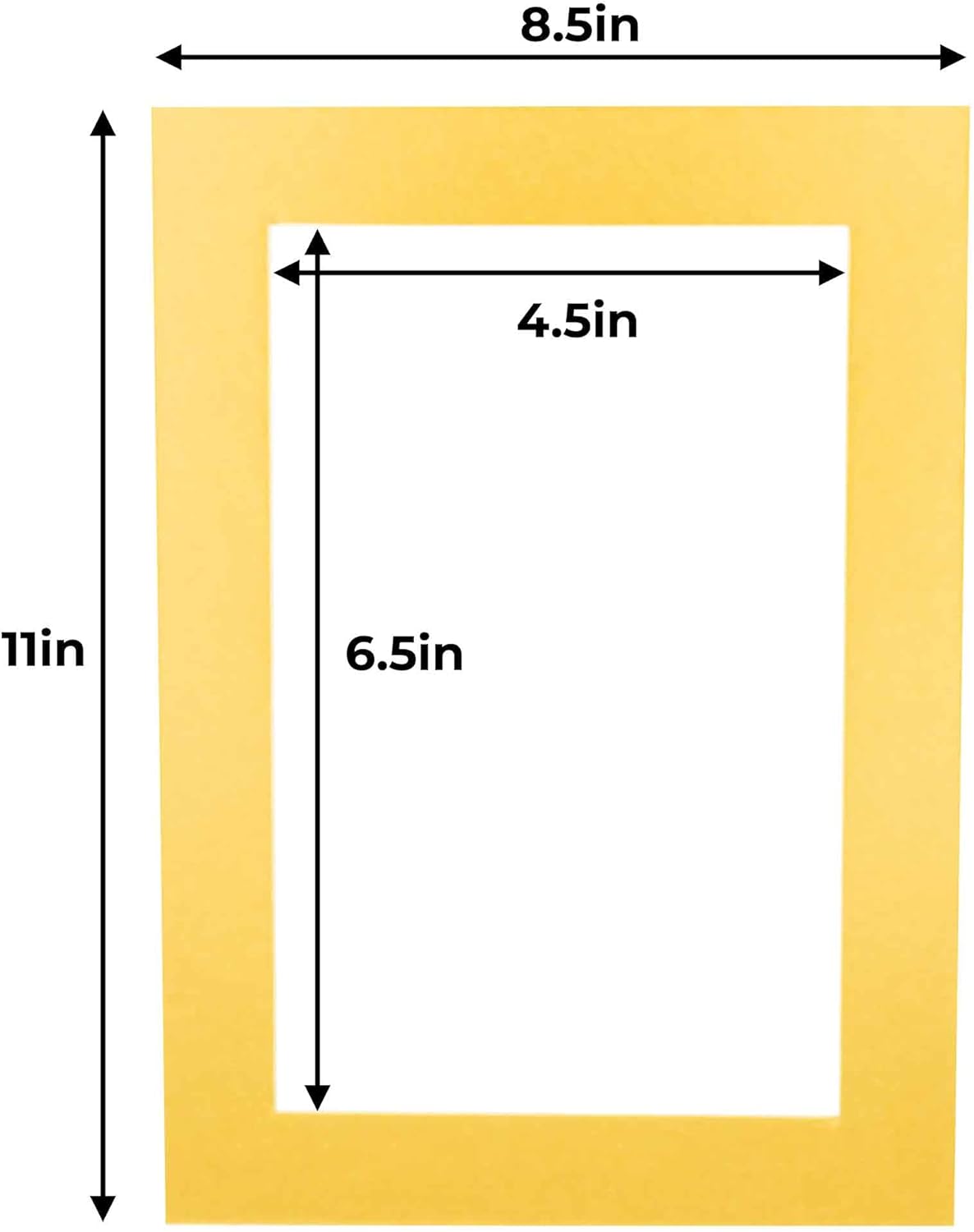 5x7 Mat for 8.5x11 Frame - Precut Mat Board Acid-Free Show Kit with Backing Board, and Clear Bags Metallic Gold 5x7 Photo Matte Made to Fit a 8.5x11 Picture Frame Matboard for Framing, Pack of 1 Mat