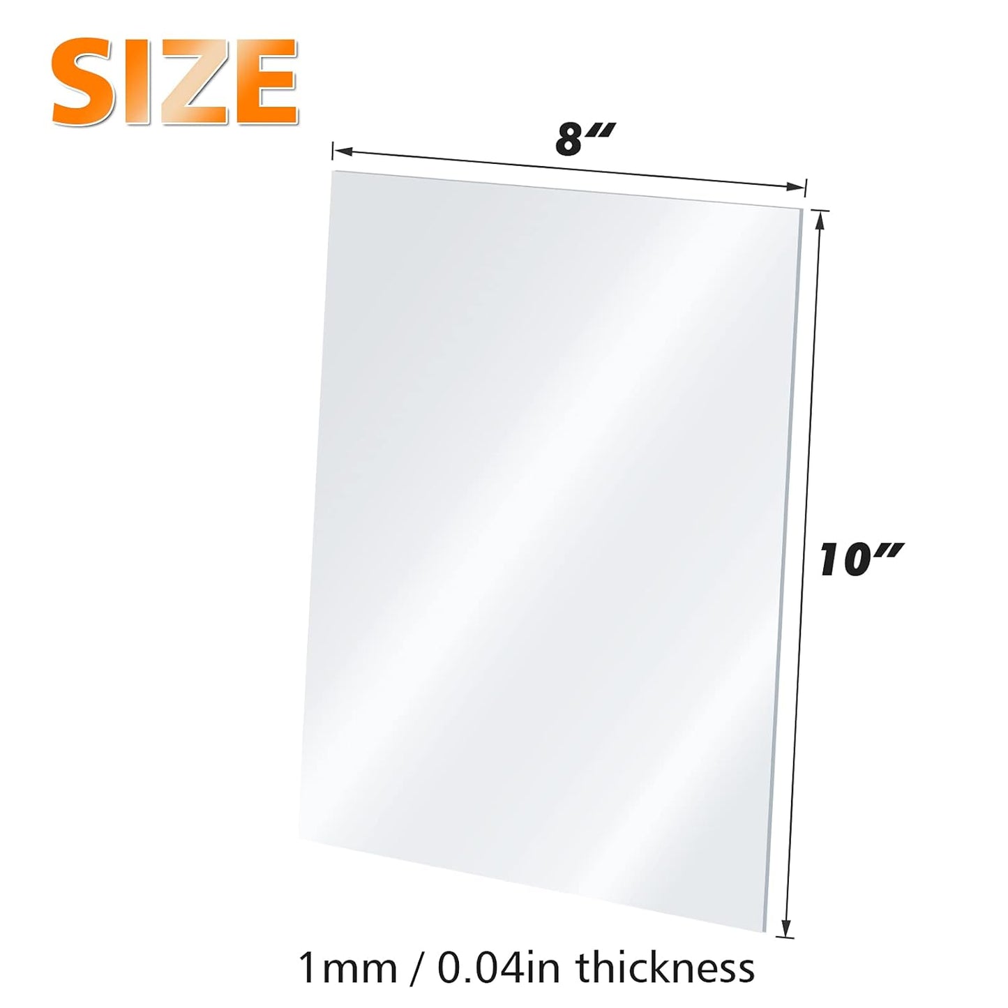 Egofine Plexiglass Sheets Acrylic Sheets 20 Pack of 8x10’’ 0.04 Thick Clear Plastic Cast Transparent Plexi Glass for Crafting Projects, Replacement Picture Frame Glass, DIY Display, Easy to Cut