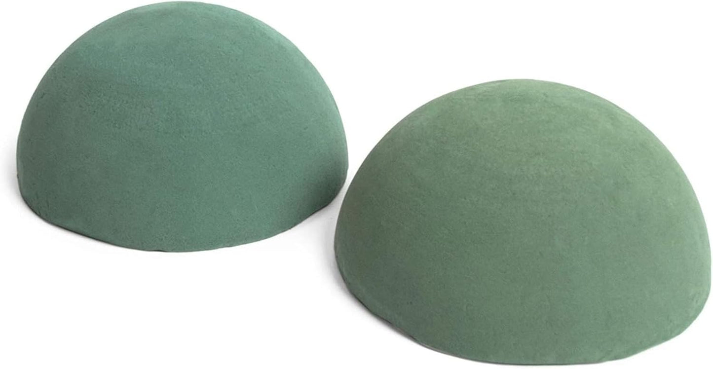 Bright Creations Flower Foam Round Half Balls - 7.8-Inch, 2-Pack - Sphere & Dome Shapes for Floral Arrangement & DIY Craft - Floral Foam Spheres