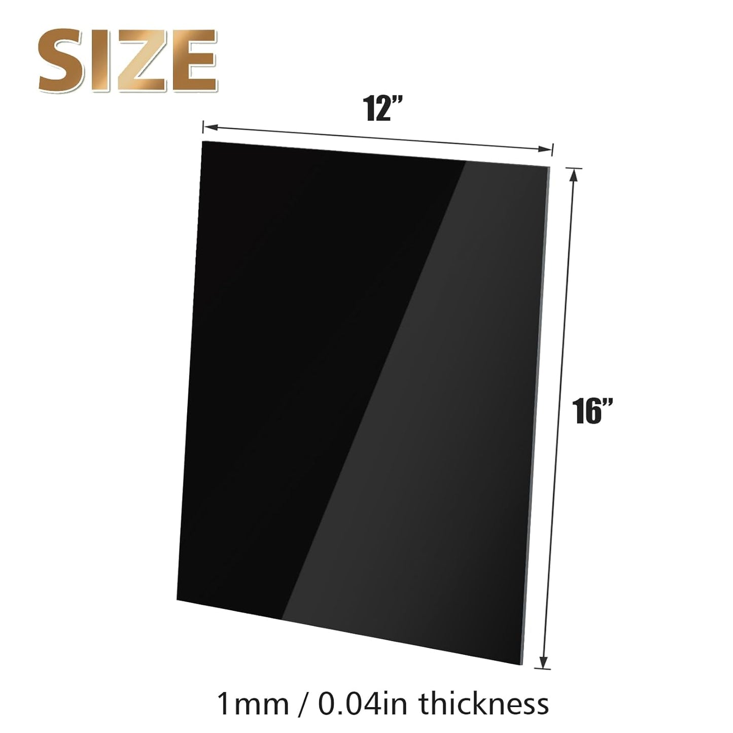 Egofine 12" x 16" Black Plexiglass Sheets 12 Pack 0.04 Inch Cast Acrylic Sheet Thick for DIY Craft Projects, Painting, Photography, Sign, Display Stand, Home Decor, Easy to Cut
