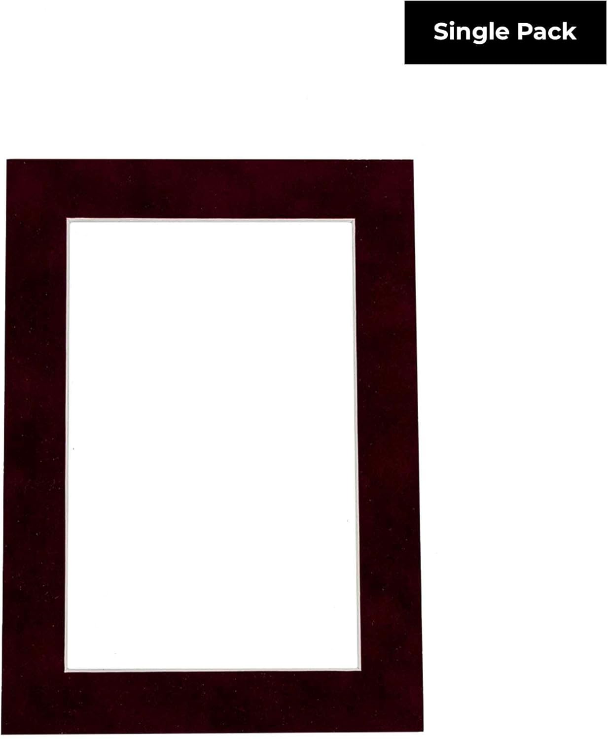 8.5x11 Mat Bevel Cut for 7x9 Photos - Acid Free Dark Red Suede Precut Matboard - For Pictures, Photos, Framing - 4-ply Thickness