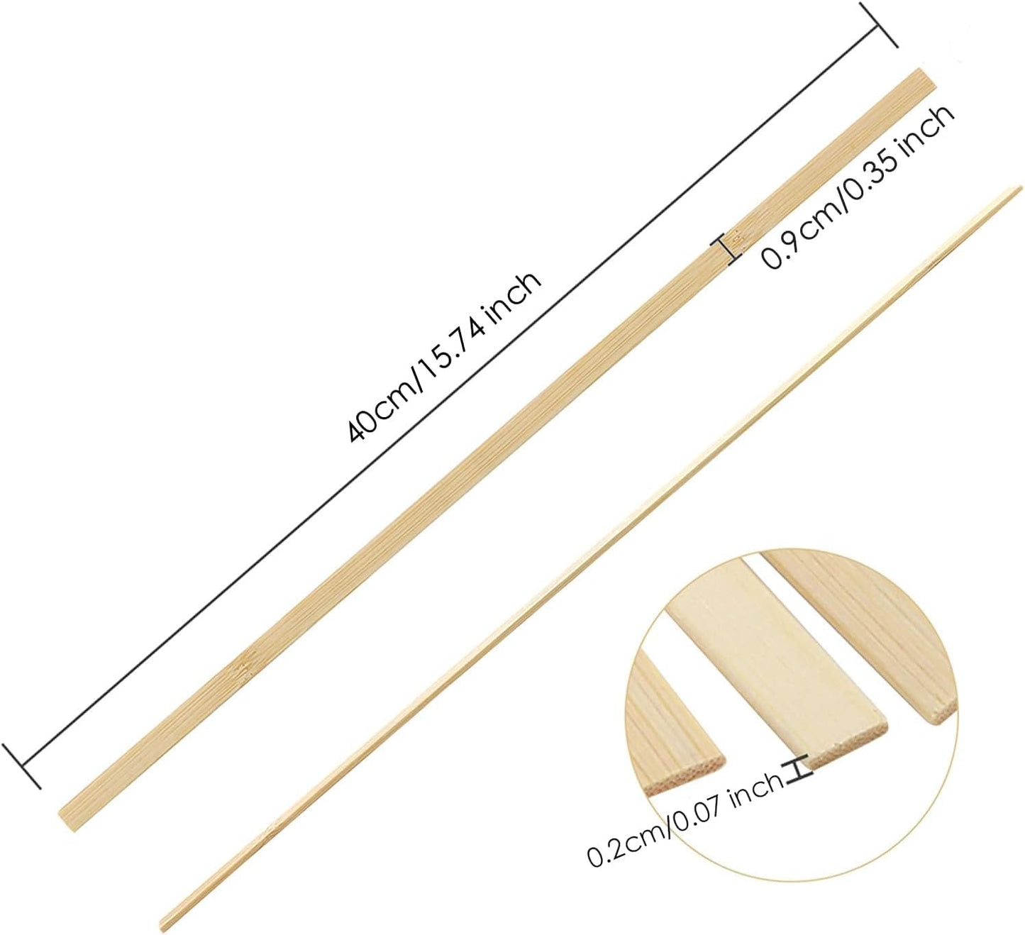 Pllieay 30 Pieces Bamboo Sticks Wooden Craft Sticks Extra Long Sticks for Crafting (15.7 Inches Length × 3/8 Inches Width)