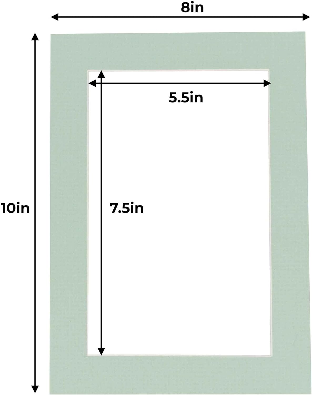 6x8 Mat for 8x10 Frame - Precut Mat Board Acid-Free Show Kit with Backing Board, and Clear Bags Honeydew Green 6x8 Photo Matte Made to Fit a 8x10 Picture Frame Matboard for Framing, Pack of 10 Mats