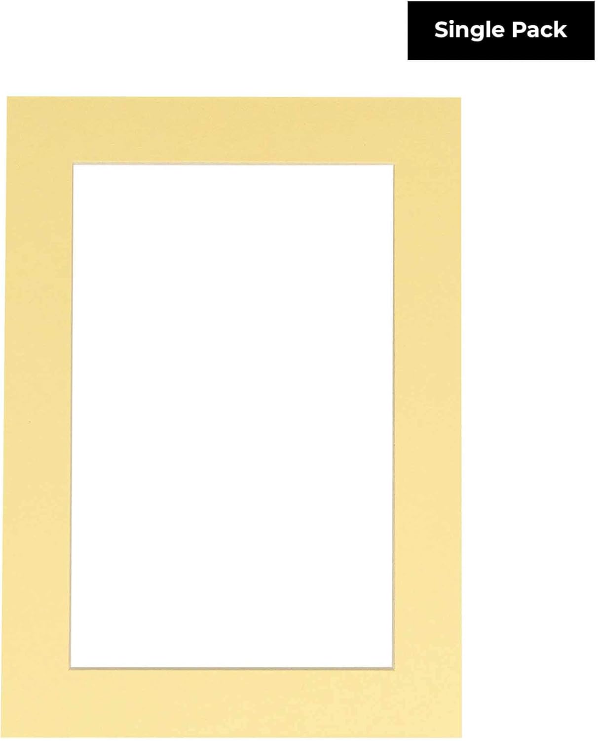 6x8 Mat for 8x10 Frame - Precut Mat Board Acid-Free Soft Yellow 6x8 Photo Matte Made to Fit a 8x10 Picture Frame, Premium Matboard for Family Photos, Show Kits, Art, Picture Framing, Pack of 1 Mat