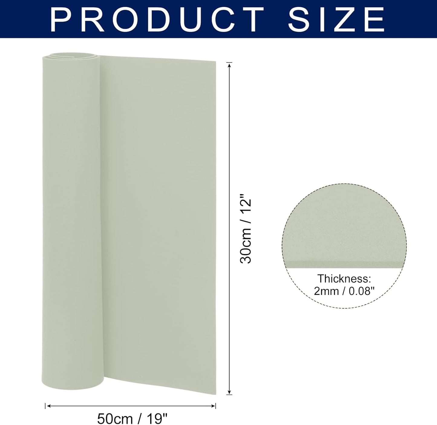 MECCANIXITY Foam Sheets Crafts 19x12 Inch 2mm EVA Craft Foam Paper Foam Sheets for Crafts Projects DIY Cosplay Modeling, Light Grey