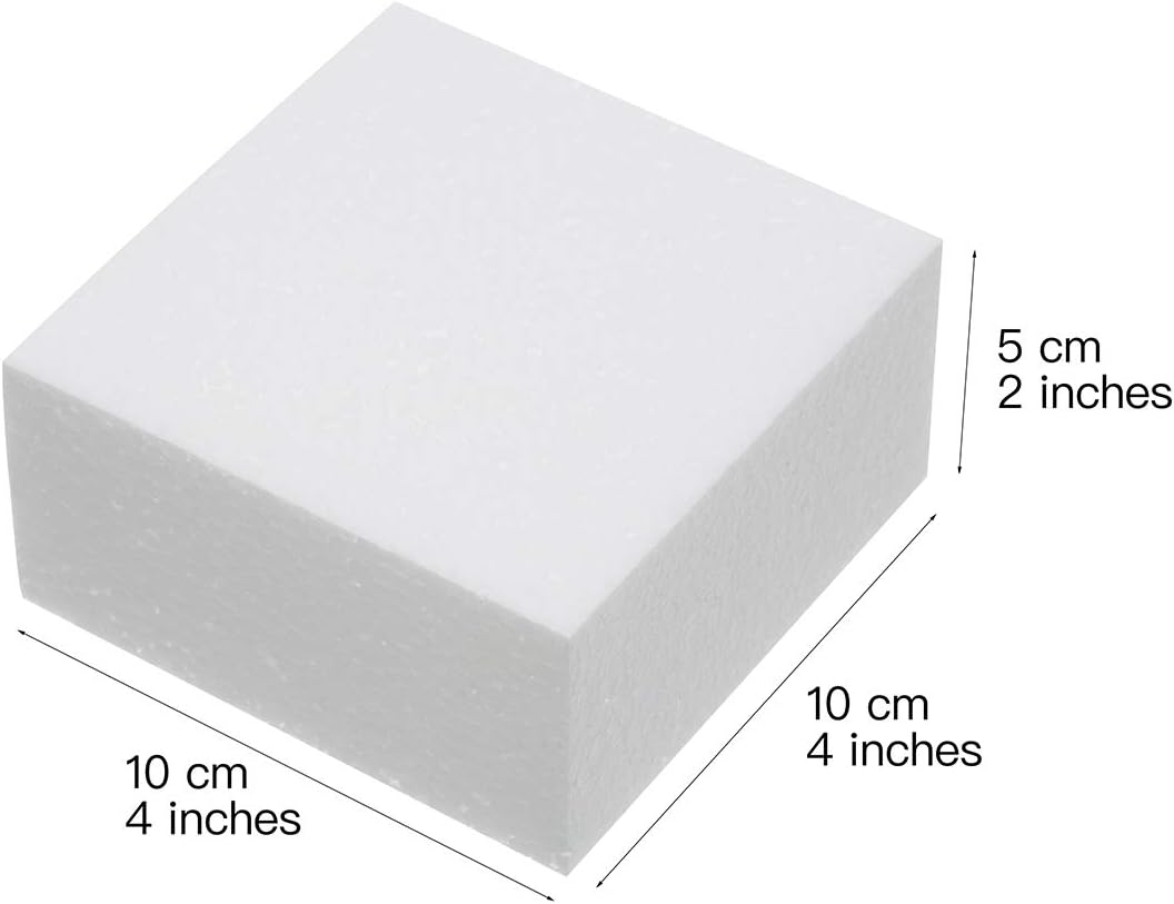 Crafare 4X4X2 Inch Craft Foam Blocks 24 Pack Polystyrene Brick for Arts and Crafts, School Projects Sculptures, Floral Arrangements, Modeling, Holiday Centerpieces