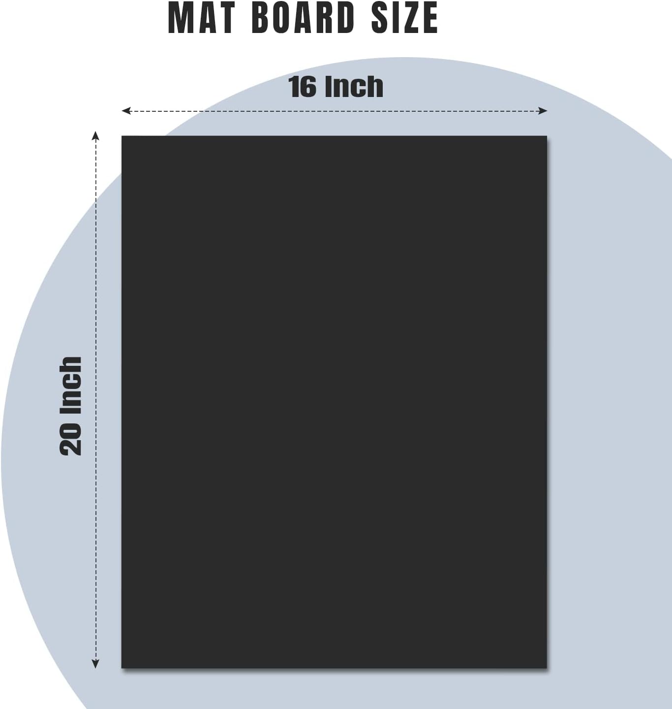 AUEAR, 10 Pack 16x20 Uncut Matte Boards Black Photo Mat Board Great for Picture Framing, Print, Artwork