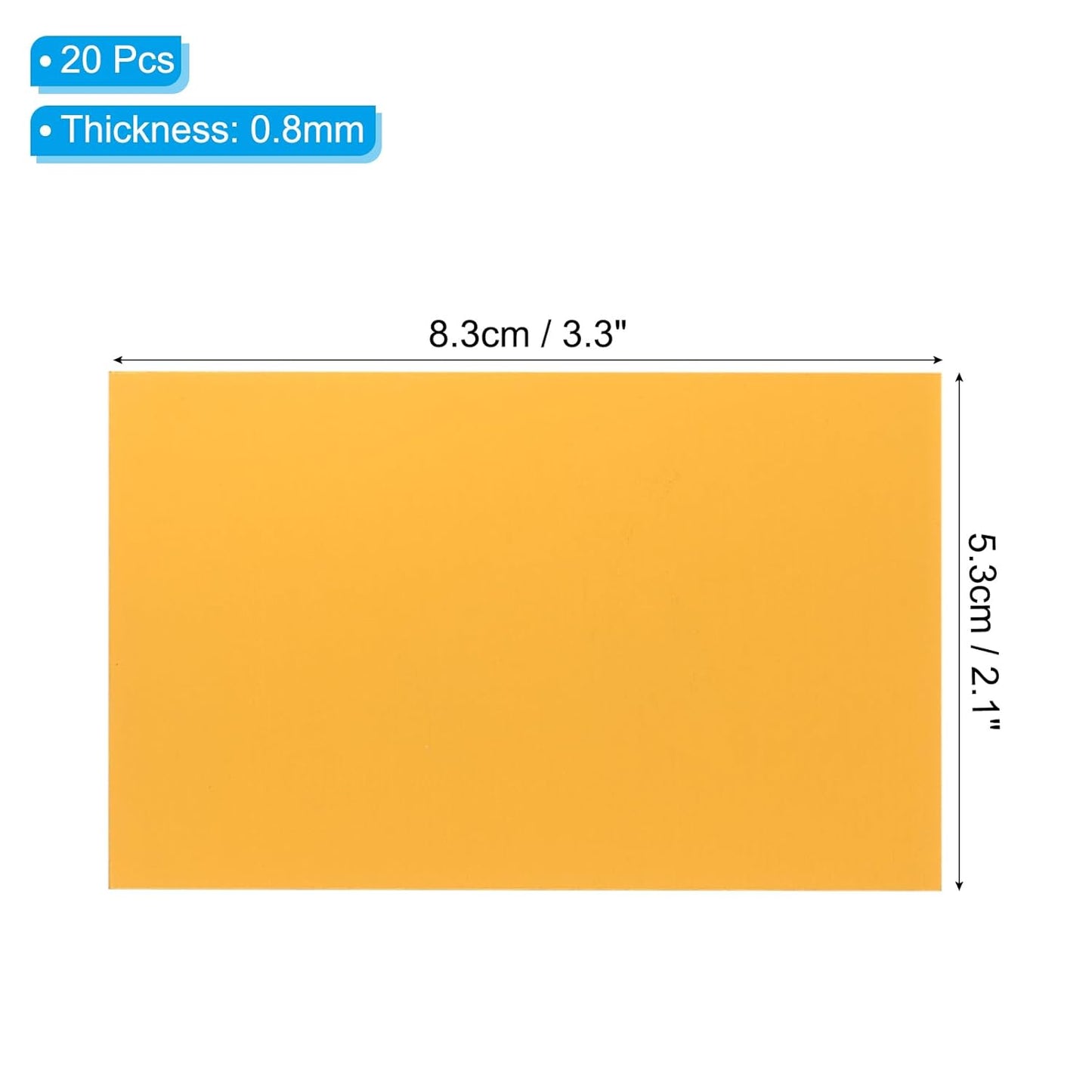 PATIKIL 2.1x3.3 Inch Anodized Aluminum Sheet Metal, 20Pcs Laser Plates Engraving Blanks 0.5MM Thin Rectangle for Crafting DIY House Laser Engraving, Yellow