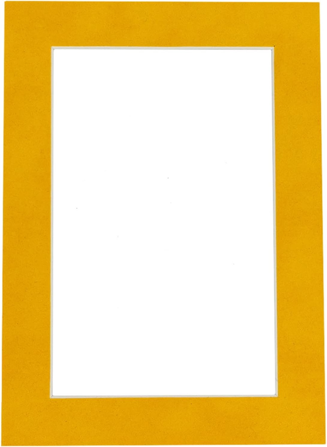 8x10 Mat Bevel Cut for 6x8 Photos - Acid Free Bright Yellow Precut Matboard With Backing Board and Crystal Clear, Self Seal Photo Mat Bag - For Pictures, Photos, Framing - 4-ply Thickness