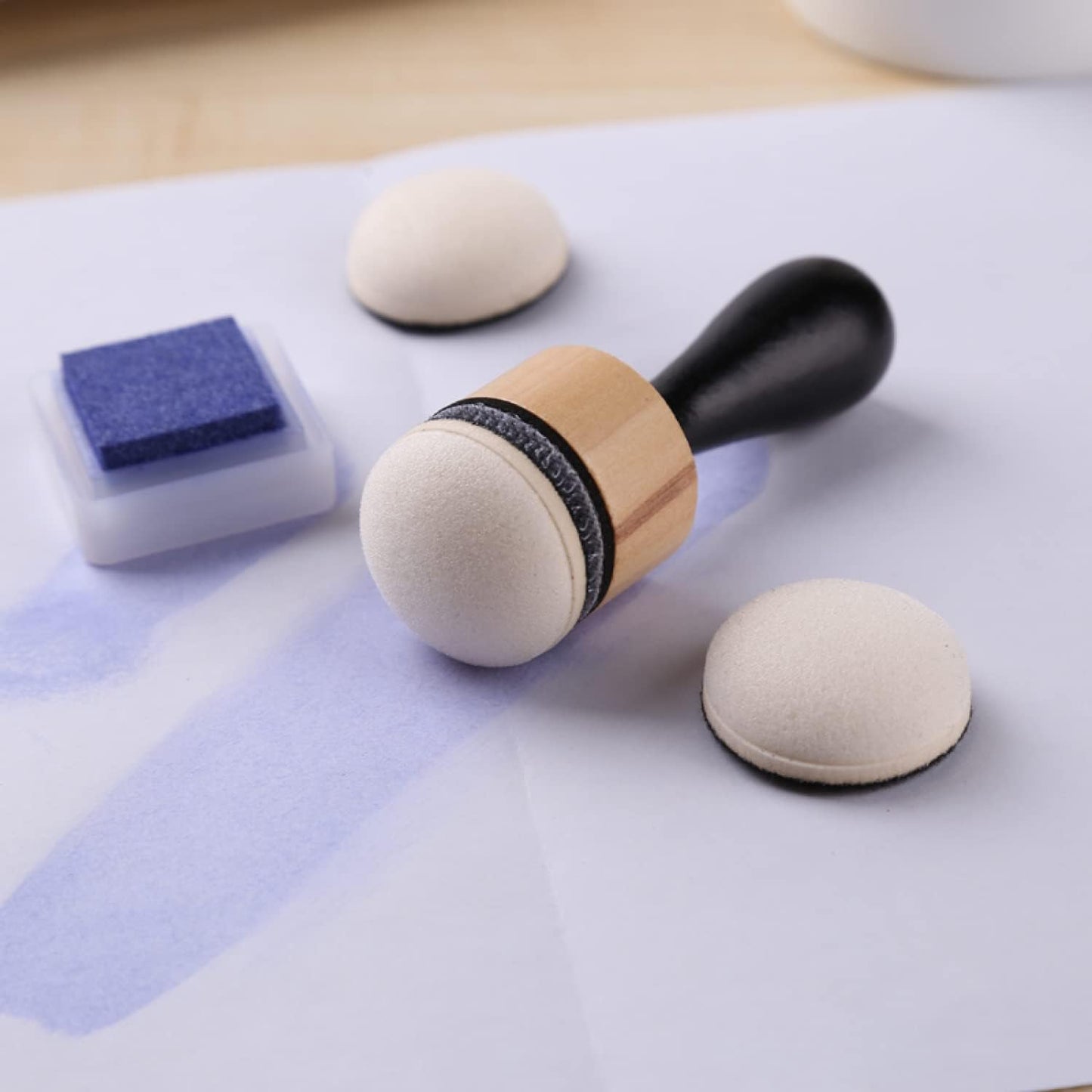 Mini Ink Blending Tool,with Foams Replacement Refill Foam Tool for Foams Scrapbooking Painting Drawing Art Supplies Handle Ink Tools Embossing Stencils