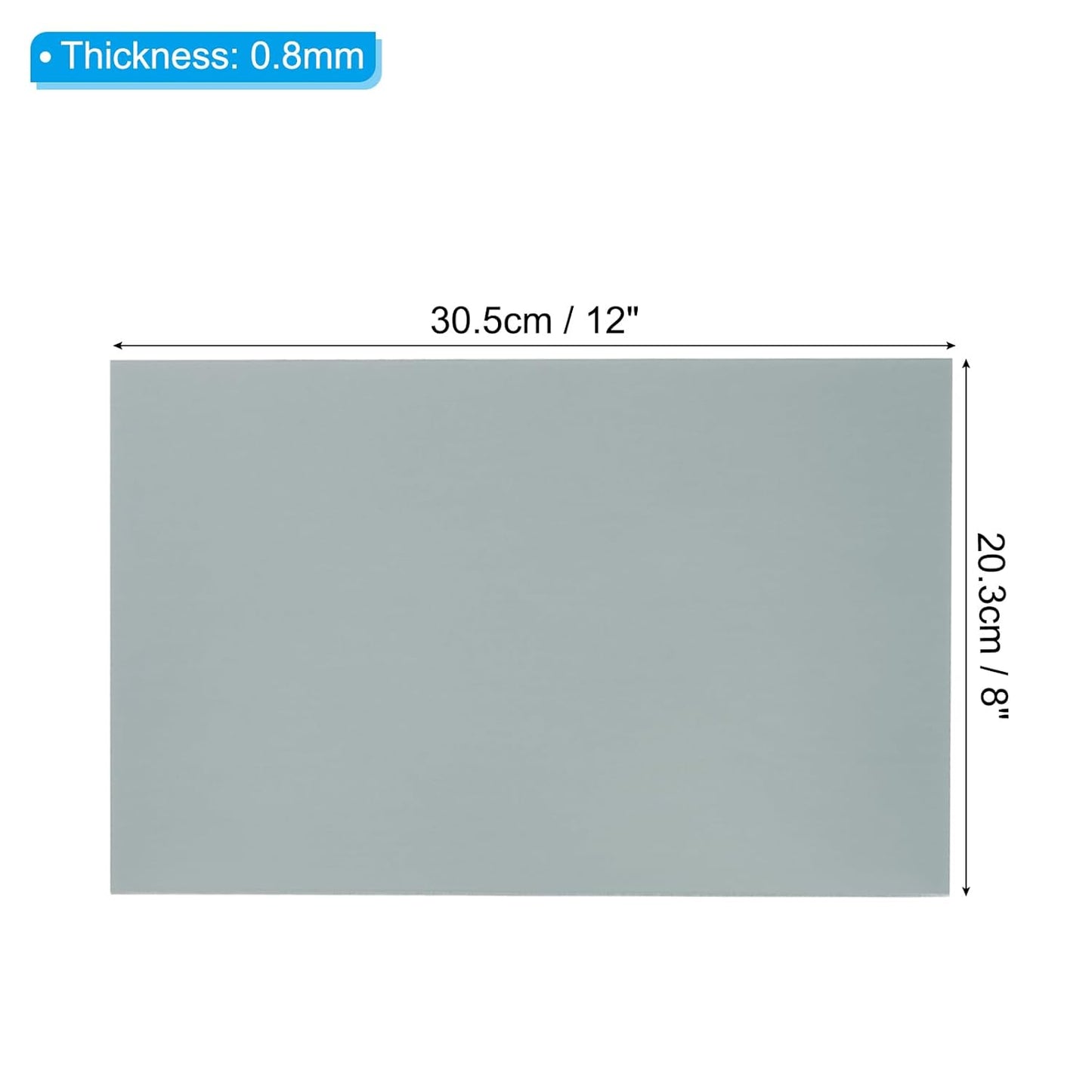 PATIKIL 8x12 Inch Anodized Aluminum Sheet Metal, 1Pcs Laser Plates Engraving Blanks 0.5MM Thin Rectangle for Crafting DIY House Laser Engraving, Gray