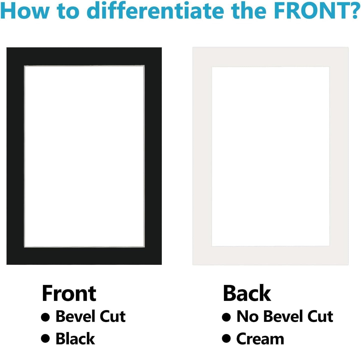 Egofine 11x14 Black Picture Mats Pack of 11, Frame Mattes for 8x10 Pictures, Acid Free, 1.2mm Thickness, with Core Bevel Cut
