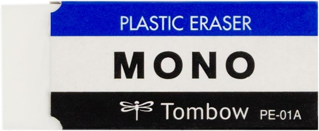 Tombow 57321 MONO Eraser, White, Small, 5-Pack. Cleanly Removes Marks Without Damaging Paper