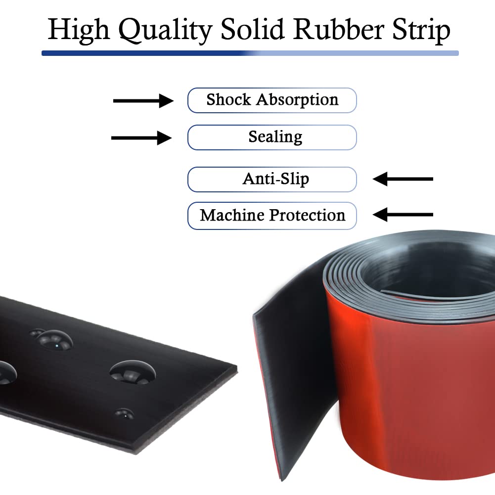 Neoprene Rubber Strips Self Adhesive Solid Rubber Sheets, Rolls & Strips for DIY Gaskets Crafts Pads Seals Warehouse Flooring Neoprene Sheet with Adhesive Backing (6" Wide x 1/16" Thick x 20' Long)