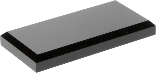 Plymor Black Acrylic Rectangular Beveled Display Base, 4" W x 2" D x 0.5" H, Pack of 3