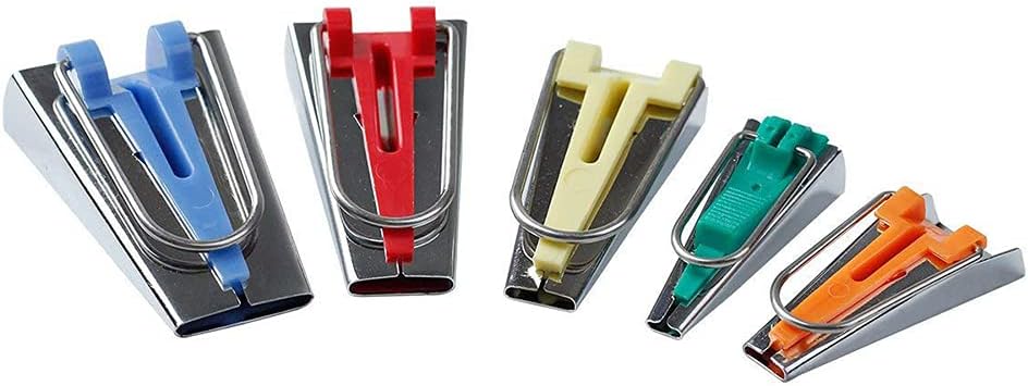 Bias Tape Maker,LNKA 5 Sizes 1/4" 3/8" 1/2" 3/4" 1" DIY Bias Tapes Tools Kit for Fabric Sewing and Quilting