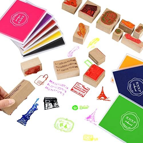 RNKP Large Pink Ink pad, Craft Ink pad Suitable for Rubber Stamps, Paper, Wood, Fabric, Scrapbooking, Children's Non-Toxic Finger Print pad (Pink)…