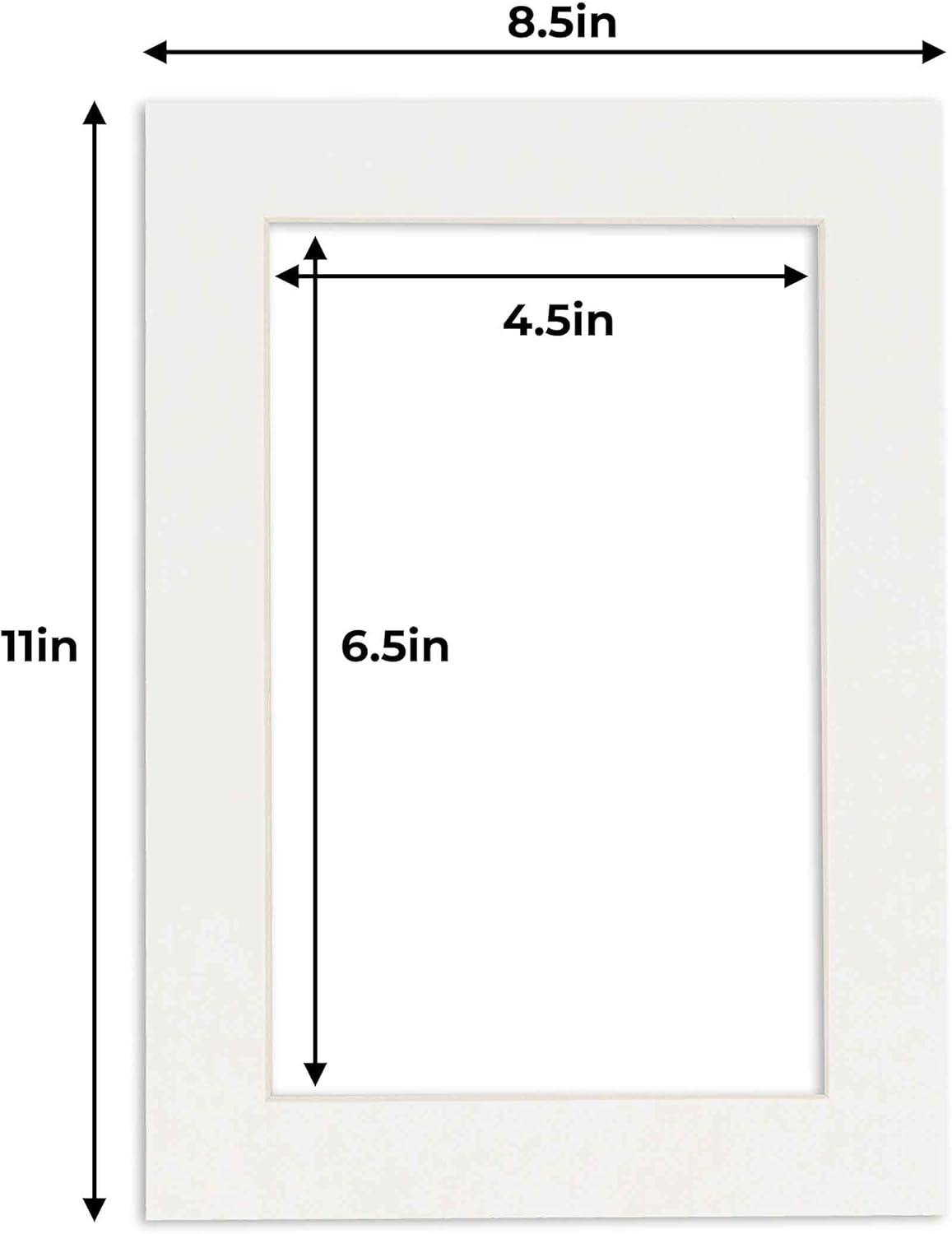 5x7 Mat for 8.5x11 Frame - Precut Mat Board Acid-Free Textured White 5x7 Photo Matte For a 8.5x11 Picture Frame, Premium Matboard for Family Photos, Show Kits, Art, Picture Framing, Pack of 100 Mats