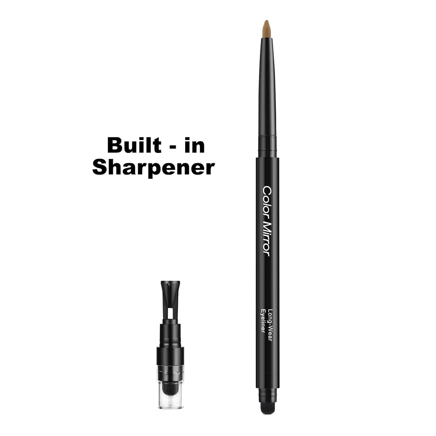 Smudge Proof Eyeliner, Waterproof Retractable Eye liner with Brush, Matte and Shimmer Eyeliner Pencil, Creamy Texture, Long lasting & Smooth(28 Rye Matte)
