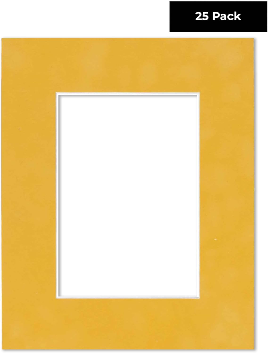 Pack of 25 Acid Free 11x14 Mats Bevel Cut for 8.5x11 Photos - Sunrise Yellow Suede Precut Matboards For Pictures, Photos, Framing - 4-ply Thickness