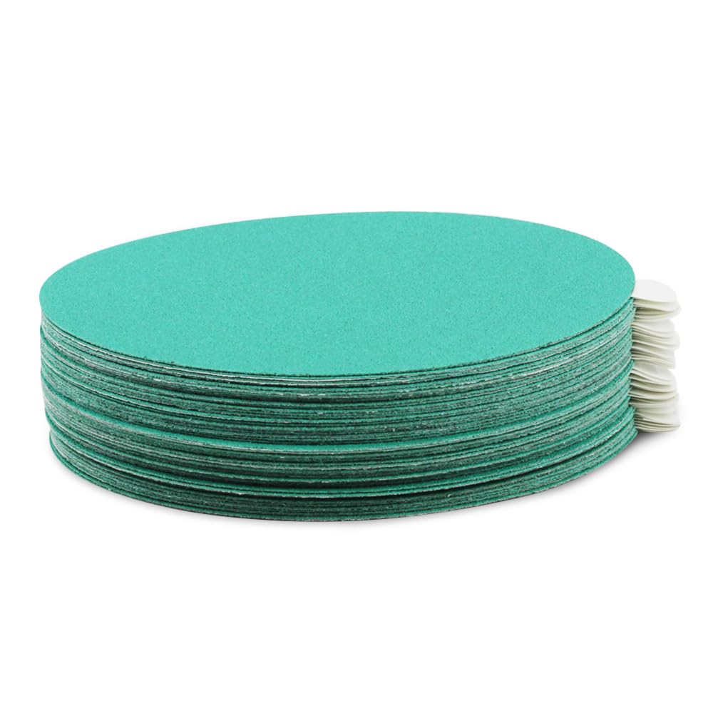 BHA 5” Green Film PSA Self Adhesive Sanding Discs - 50 Pack - Wet/Dry, Sticky Back, Premium Aluminum Oxide for Long-Lasting, Low-Dust & Load Resistant Sanding and Surface Finishing - 800 Grits