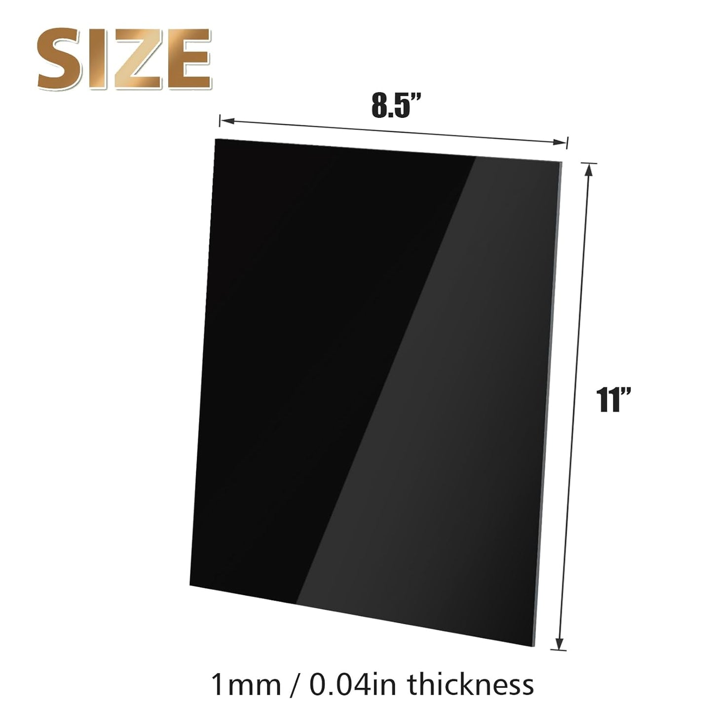 Egofine 8.5" x 11" Black Plexiglass Sheets 12 Pack 0.04 Inch Cast Acrylic Sheet Thick for DIY Craft Projects, Painting, Photography, Sign, Display Stand, Home Decor, Easy to Cut