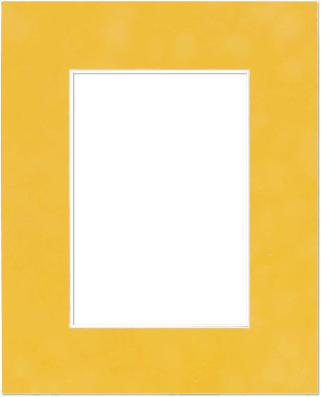 11x14 Mat Bevel Cut for 8.5x11 Photos - Acid Free Sunrise Yellow Suede Precut Matboard With Backing Board and Crystal Clear, Self Seal Mat Bag - For Pictures, Framing - 4-ply Thickness