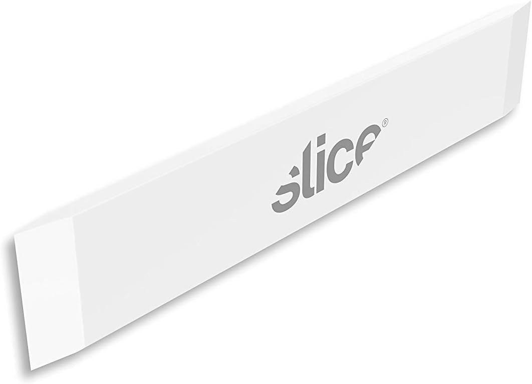 Slice 10535-CS Narrow Chisel Blades, Double Sided, Ceramic Blade Lasts 11x Longer Than Metal, Finger Friendly Edge, 24 Blades, White