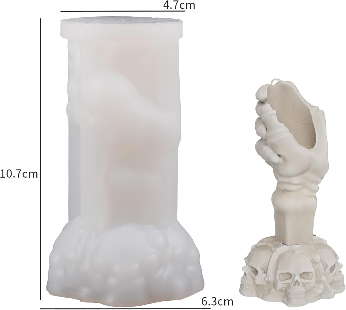 Skull Hand Soap & Candle Mold - Silicone 3D Molds for Candy & Home Decor - Resin Casting & Making Molds