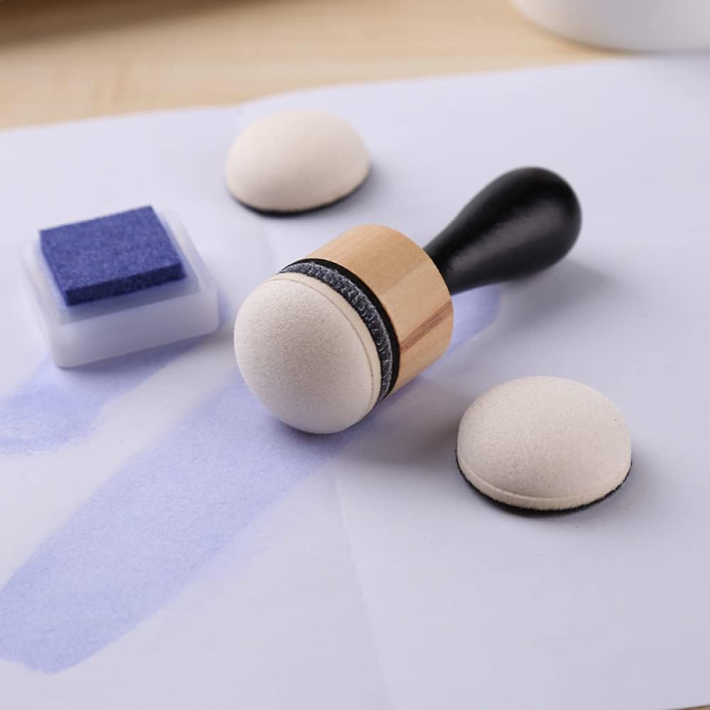 CYFUN DESIGN Mini Ink Paints Mixing Blending Tools with Foams Replacement Refill Foam Set Painting Drawing Art Supplies Handle Ink Tools Crafting Project Scrapbooking Supplies