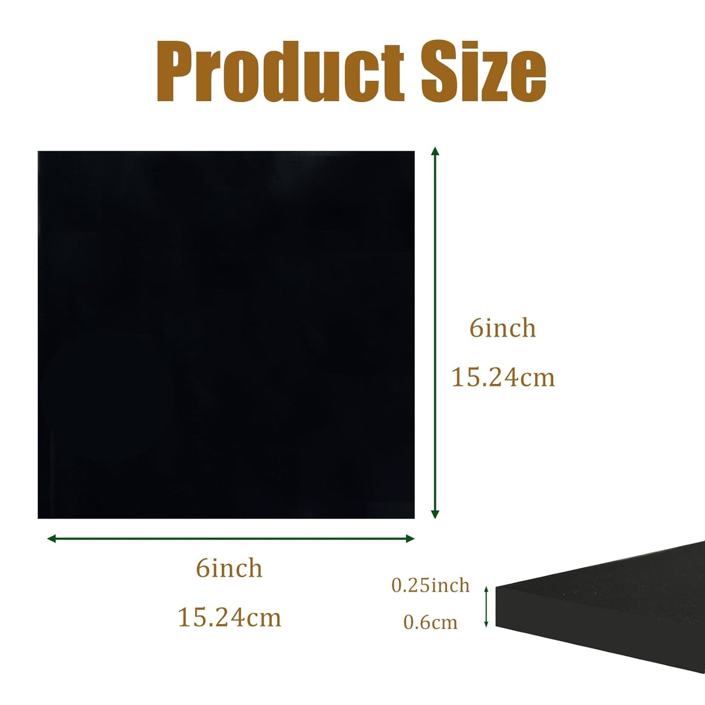 4 Pieces Neoprene Rubber Pads with Adhesive Backing 1/4 in Thick x 6 in x 6 in, Anti Vibration Pads, Rubber Block for Anti-Slip, Shock Absorption, Protection
