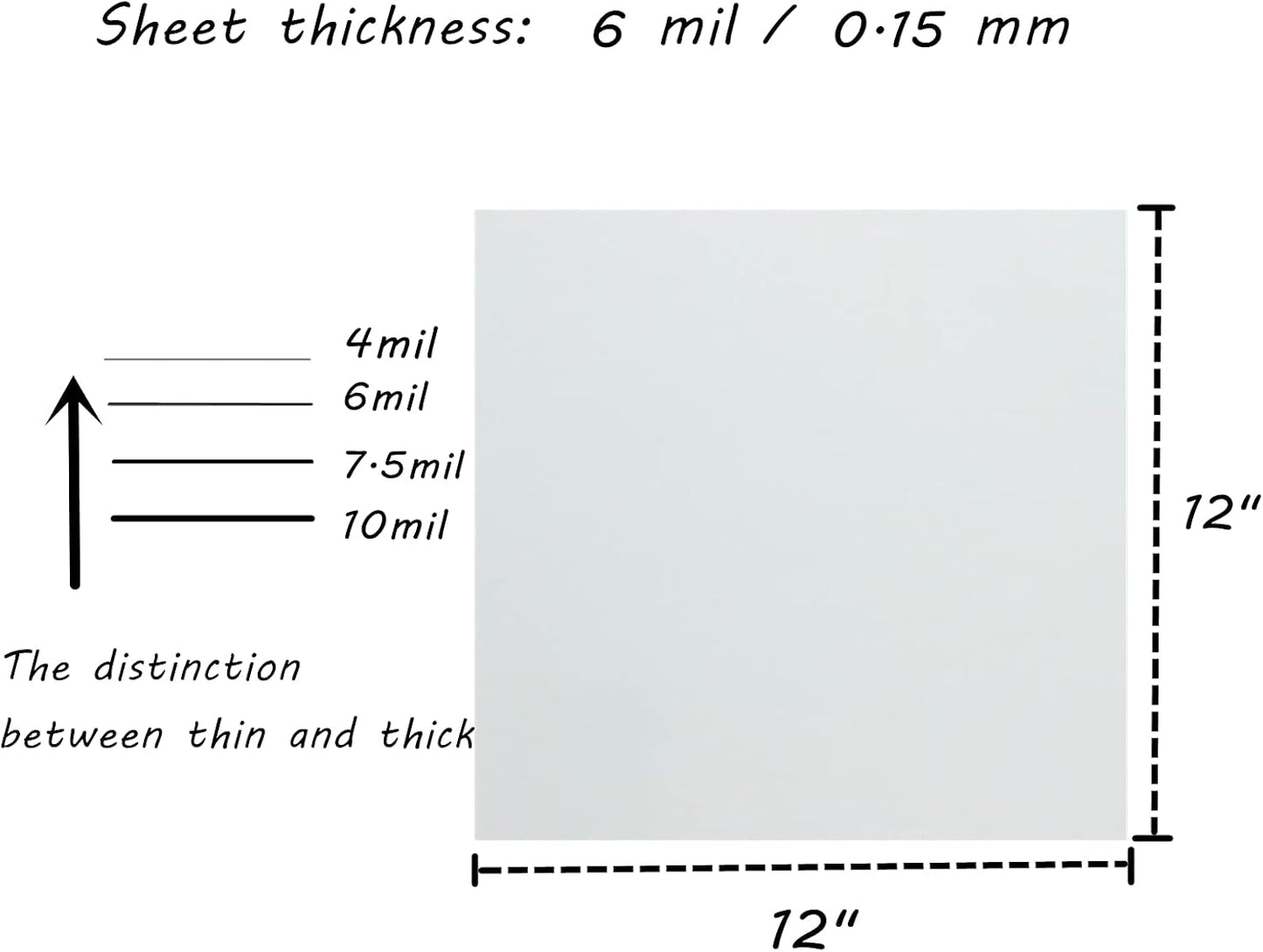 BANLTRE 12 Pieces 6 mil Blank Template Material Stencils Mylar for Cutting Paper Clear Transparency Sheet 12 × 12 inch (12-6 mil)