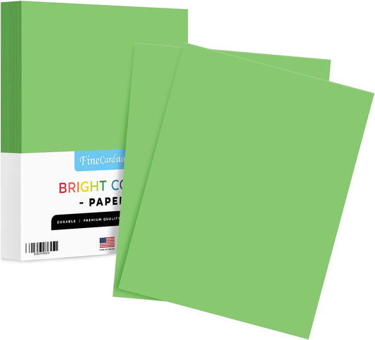 8.5 x 11" Lime Green Color Paper Smooth, for School, Office & Home Supplies, Holiday Crafting, Arts & Crafts | Acid & Lignin Free | Regular 20lb Paper - 100 Sheets