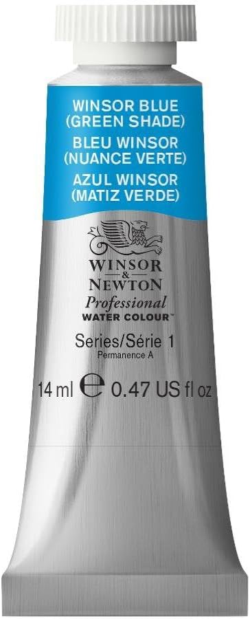 Winsor & Newton Professional Water Colour Paint, 0.47-oz Tube, Winsor Blue Green Shade