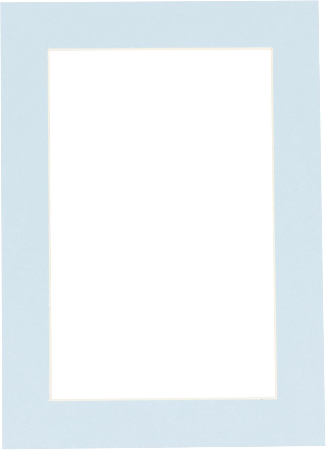 Pack of 25 Acid Free 8.5x11 Mats Bevel Cut for 7x9 Photos - Baby Blue Precut Matboards With Backing Boards and Clear Photo Mat Bags For Pictures, Photos, Framing - 4-ply Thickness