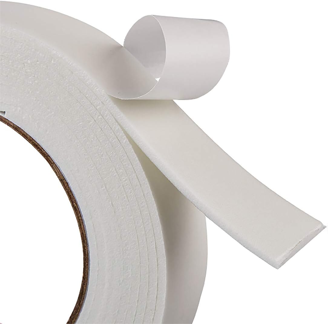 Double Sided Foam Tape 1.18In x 33FT 2 Pack, Mounting Tape Heavy Duty, Strong Adhesive Weatherproof Seal Strips for DIY Craft Picture Poster, Car & Gap Filling Mountings, Home Office Decor (White)