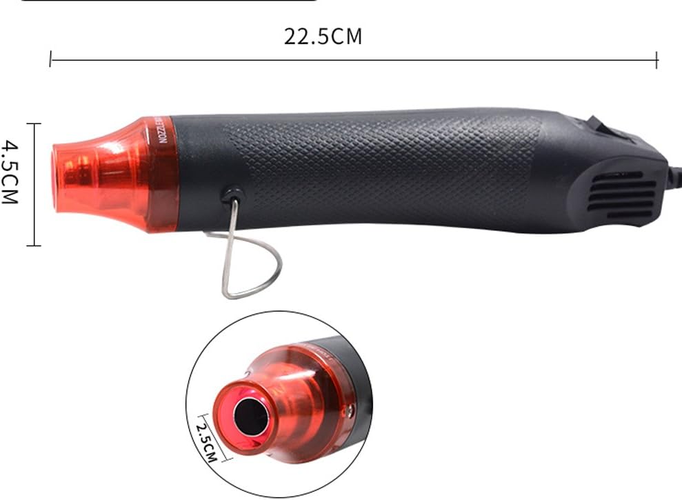 mofa Temp Regulation Heat gun,6.6ft Cable 300W Hot Air Gun for Crafting,Acrylic Paint Dryer Multi-Purpose Electric Heating Nozzle(Black,Red)