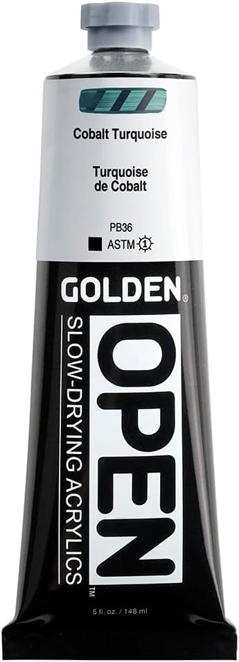 OPEN Slow-Drying Acrylics by GOLDEN, Cobalt Turquoise, 5 fl oz. tube, Professional Acrylic Paint, Opaque