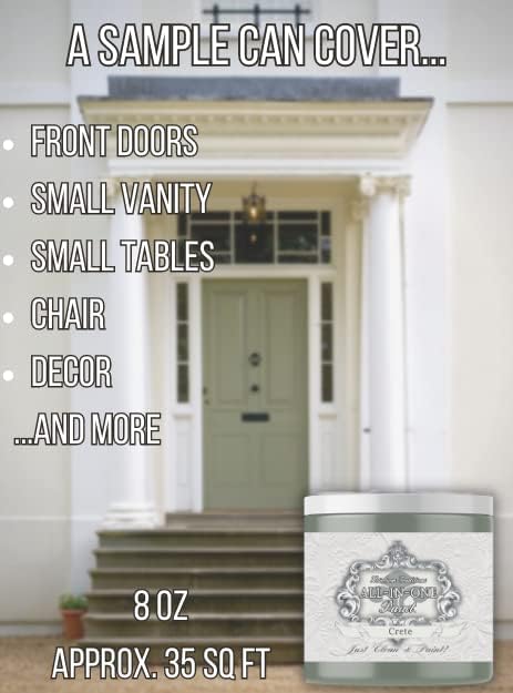 ALL-IN-ONE Paint, Durable cabinet and furniture paint. Built in primer and top coat, no sanding needed. Includes our 30 featured color card - Irish Garden (blue green), 8oz Sample